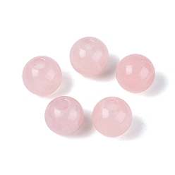 Rose Quartz Natural Rose Quartz European Beads, Smooth Round, Large Hole Beads, 16x14~15mm, Hole: 5~5.5mm