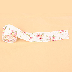 Цветок Хлопчатобумажная и льняная проволочная лента, для рождественской вечеринки, Подарочная упаковка, домашнего декора, изготовление ремесел, цветочным узором, 1-1/2 дюйм (38 мм), около 2.95 ярдов (2.7 м) / рулон