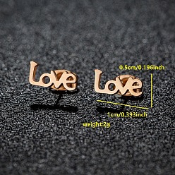 Слово 201 из нержавеющей стали серьги, розовое золото , слово, 5x10 мм