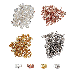 Mixed Color 304 Stainless Steel Ear Nuts, Butterfly Earring Backs for Post Earrings, with Bead Container, Mixed Color, 3x6x3mm, Hole: 0.8~1mm, about 400pcs/box