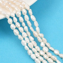 Морская Ракушка Нити из натурального культивированного пресноводного жемчуга, двух сторон полированной, класс 3а++, цвет морской раковины, 4~5 мм, отверстие : 0.6 мм, около 57 шт / нитка, 13.54~13.90'' (34.4~35.3 см)