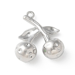 Платина Латунные подвески, черри прелести, стойки покрытие, долговечный, платина, 21x19x8 мм, отверстие : 1.5 мм