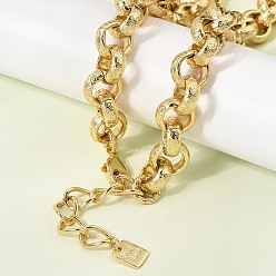 Настоящее золото 18K 12ММ латунные текстурированные цепочки роло, стойки покрытие, долговечный, без кадмия и без свинца, реальный 18 k позолоченный, 21.26 дюйм (54 см)