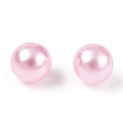 Pink Imitation Pearl Acrylic Beads, No Hole, Round, Pink, 1.5~2mm, about 10000pcs/bag