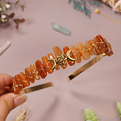 Красный Авантюрин Резинки для волос из натурального красного авантюрина, корона для волос, для женщин девушек, 250x170x50 мм