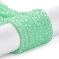 Бледно-бирюзовый Запекание расписных стеклянных бусин с имитацией нефрита, граненые, шайба, бледные бирюзовая, 4x3 мм, отверстие : 1 мм, около 105~110 шт / нитка, 38~39 см
