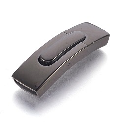 Черный Цвет Металла Штыковые застежками из нержавеющей стали, прямоугольные, металлический черный , 304 мм, отверстие : 43.9x13x6 мм