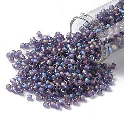 (166DF) Transparent AB Frost Light Tanzanite Тохо 8/0 круглые бусины, японский бисер, (166 df) прозрачный ab frost light танзанит, 3 мм, отверстие : 1 мм, Около 222 шт / 10 г