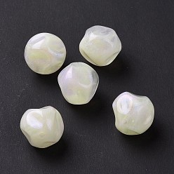 Бежевый Непрозрачные акриловые бусины, блеск бисера, Твист круглые, бежевые, 15.5x14.5x15.5 мм, отверстие : 1.8 мм, Около 230 шт / 500 г