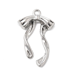 Платина Подвески из сплава , бантом, стойки покрытие, без кадмия, без никеля и без свинца, платина, 28x17.5x4.5 мм, отверстие : 1.6 мм