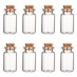 Прозрачный Стеклянная банка стеклянные бутылки шарик контейнеры, с пробкой, бутылка желаний, прозрачные, 4x2.2 см, отверстия: 1.25 cm, емкость: 15 мл (0.5 жидких унций)