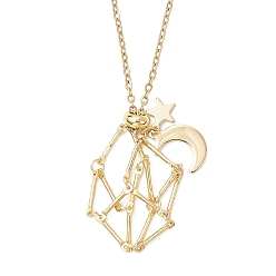 Золотой 304 Нержавеющая сталь пустой мешочек макраме звезда луна кулон кабель цепь ожерелье изготовление, золотые, 19.65 дюйм (49.9 см)