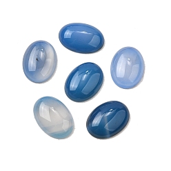Стально-синий Кабошоны из натурального голубого агата, окрашенная и подогревом, овальные, стальной синий, 18x13x5 мм