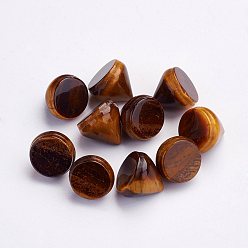 Тигровый глаз Природных тигровый глаз кабошонов, конус, 10~11x10~11 мм