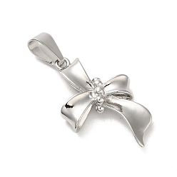 Платина Стойки обшивки латунные подвески, долговечный, без свинца и без кадмия, бантом, платина, 33x20.5x3 мм, отверстие : 8x3.5 мм