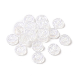Clear Transparent Acrylic Beads, Flat Round, Clear, 15.2x4.5mm,Hole: 1.8mm, about 606pcs/500g