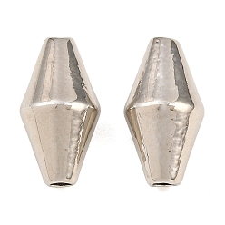 Platinum Brass Beads, Bicone, Rack Plating, Long-Lasting Plated, Lead Free & Cadmium Free, Platinum, 15x8mm, Hole: 1.6mm