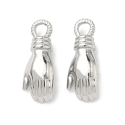 Платина 304 подвески из нержавеющей стали, пальмовое очарование, платина, 15x6x4 мм, отверстие : 2 мм