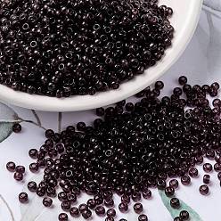 (RR153) Dark Smoky Amethyst Миюки круглые бусины рокайль, японский бисер, 8/0, (rr 153) темный дымчатый аметист, 3 мм, отверстие : 1 мм, Около 422~455 шт / 10 г