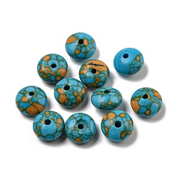 Turquoise Dyed Synthetic Turquoise Beads, Rondelle, Turquoise, 8x4mm, Hole: 1mm