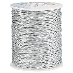 Гейнсборо 1 рулон 100 ярдов круглая нейлоновая плетеная нить, шнур с китайским узлом, для изготовления ювелирных изделий, светло-серые, 1.5 мм