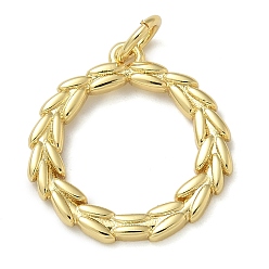 Настоящее золото 18K Стойки обшивки латунные подвески, долговечный, без свинца и без кадмия, гирлянды-подвески, с целью перехода в кольце, реальный 18 k позолоченный, 17.5x16.5x1.5 мм, отверстие : 3 мм