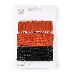 (52) Непрозрачная лаванда 9 шт. 3 стили наборы лент из полиэстера и поликоттона для Хэллоуина, для изготовления бантов, Подарочная упаковка, разноцветные, 7/8~1 дюйм (23~26 мм), 3 ярды / стиль