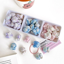 (52) Непрозрачная лаванда Двухцветные непрозрачные акриловые бусины, собака, разноцветные, 27.4x28.5x19.7 мм, отверстие : 3.8 мм