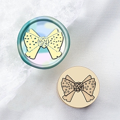 Bowknot Сургучная печать латунная головка штампа, для сургучной печати, бантом, 15x15 мм, отверстие : 7 мм