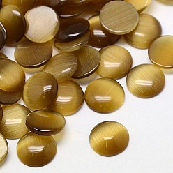 Сиена Кабошоны кошачьего глаза, полукруглый, цвет охры, 12x3 мм