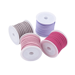 (52) Непрозрачная лаванда 3 шнур из искусственной замши мм, искусственная замшевая кружева, разноцветные, 3x1.5 мм, около 5.46 ярдов (5 м) / рулон, 4 рулонов / набор