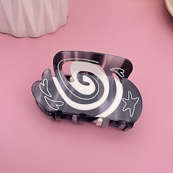 Серый Заколки для волос из ацетата целлюлозы с вихревым узором, серые, 90 мм