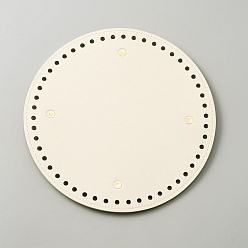 Круглые Сумки для вязания крючком из искусственной кожи, с гвоздем из сплава, для аксессуаров дна сумки, круглый узор, 19x0.8 см, отверстие : 5 мм