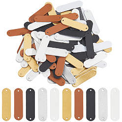 (52) Непрозрачная лаванда 100 шт 5 цвета бирки из искусственной кожи, с отверстиями, для джинсов своими руками, , обуви, аксессуары для шляп, прямоугольник с закругленными углами, разноцветные, 12x45 мм, 20 шт / цвет