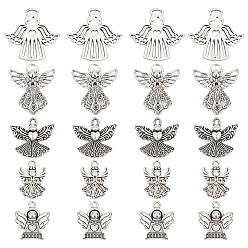 Античное Серебро 50 шт 5 подвески из сплава в тибетском стиле, ангел, античное серебро, 20x14x1 мм, отверстие : 1.5 мм, 10 шт / стиль