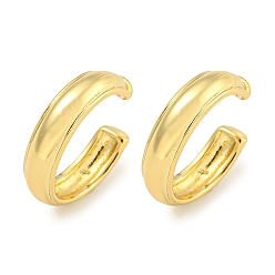 Настоящее золото 18K Латунь манжеты серьги, кольцо, реальный 18 k позолоченный, 15x3.5 мм