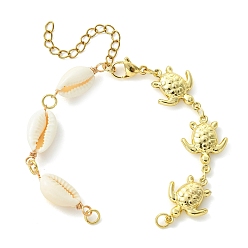 Золотой Летний пляж натуральный каури и цепочка из нержавеющей стали в виде черепахи для изготовления браслета, цвет морской раковины, золотые, 304 дюйм (5.91 см)