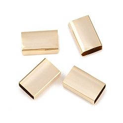 Настоящее золото 24K Бисера латунной трубки, без кадмия и без свинца, прямоугольные, реальный 24 k позолоченный, 13x8x4.5 мм, отверстие : 7.5x4 мм