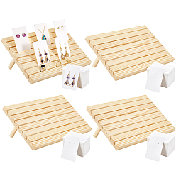 Античный Белый 4 деревянные сумки, подставка для сережек, держатель для карточек, прямоугольные, старинный белый, 28.95x17x12.4 см