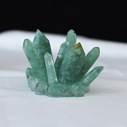 Зеленый Авантюрин Смола друзы дисплей украшение, с натуральными зелеными кусочками авантюрина внутри статуй для украшения домашнего офиса, 60x50 мм