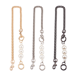 (52) Непрозрачная лаванда 3 наборы 3 цвета цинковый сплав панцирные ремни для сумок, со смолевыми бусинами, пружинное кольцо ворот и поворотные застежки, аксессуары для замены сумок, разноцветные, 62x0.9 см, 1 шт / цвет