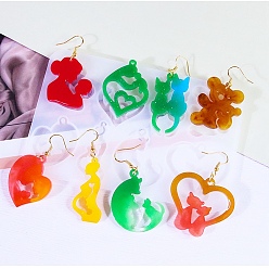 Белый Луна с подвеской для родителей и детей своими руками, пищевые силиконовые формы, формы для литья смолы, для уф-смолы, изготовление ювелирных изделий из эпоксидной смолы, белые, 81x132x4.5 мм, отверстие : 1.5~3 мм, внутренний диаметр: 33~40x18~41 мм