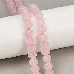 Розовый Кварц Природного розового кварца нитей бисера, тыква, 8x6.5 мм, отверстие : 0.8 мм, около 59 шт / нитка, 15.16 дюйм (38.5 см)
