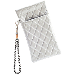 Серебро Чехлы для очков из искусственной кожи, прямоугольные, серебряные, 180x105x18 мм