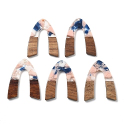 Лавандовый румянец Подвески из смолы и ореха, лавандовый румянец, 37.5x29x2.5 мм, отверстие : 2 мм