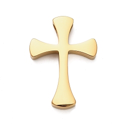 Золотой 304 подвески из нержавеющей стали, крестик, ионное покрытие (ip), золотые, 30.5x22x4 мм, отверстие : 3 мм