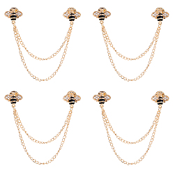 Light Gold 4 шт. броши из цинкового сплава со стразами и бахромой, подвесная брошь-цепочка, золотой свет, 130 мм