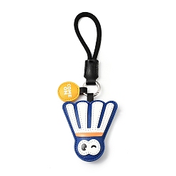 Другие Кожа PU подвесные украшения, с фурнитурой из цинкового сплава и шнуром из полиэстера, для украшения сумки, бадминтон, 225 мм