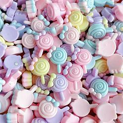 Леденец Непрозрачные кабошоны из смолы, разноцветные, леденец, 17.5x12x4.5 мм