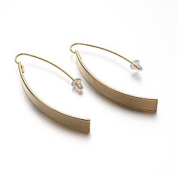 Golden Unique Design Rectangle 304 Stainless Steel Stud Earrings, Hypoallergenic Earrings, Golden, 55.5x8mm, Pin: 0.8mm